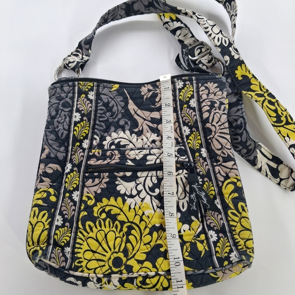 Vera Bradley Quilted Crossbody Bag – Yellow Black White Patterned Purse - Picture 2 of 6